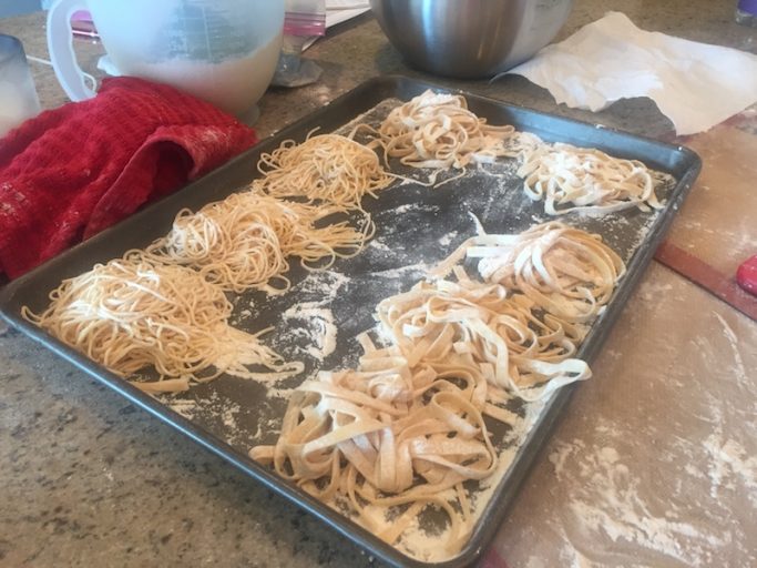 messy homemade pasta-a fun new thing for today