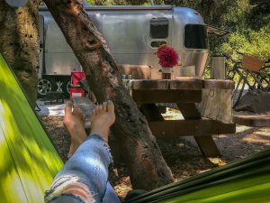 camping in an airstream